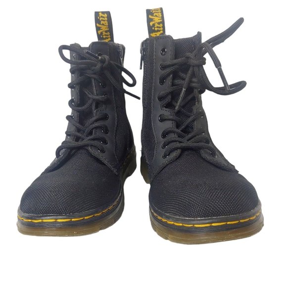 Dr Martens AirWair Combs Juinior Youth Size US 3 UK 2 EU34 Boots Black Canvas - Picture 2 of 16
